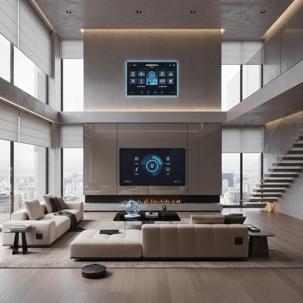 Smart home automation in a luxury interior